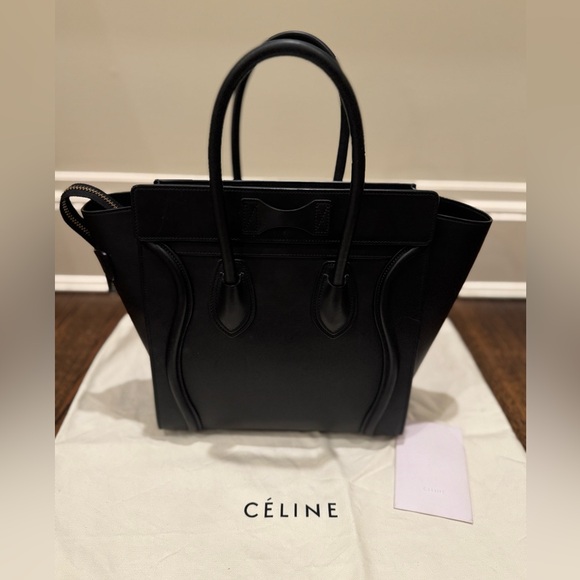 Celine Calfskin Phantom Luggage Tote Black- Medium size - Picture 2 of 7
